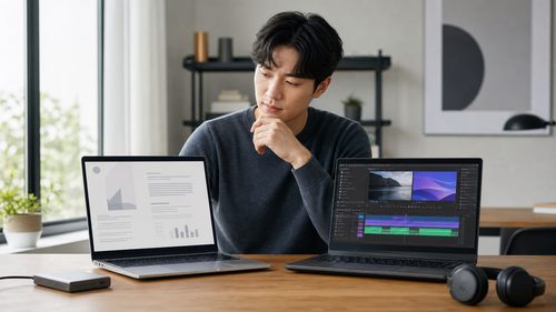 영상편집 노트북 사양 비교 장면