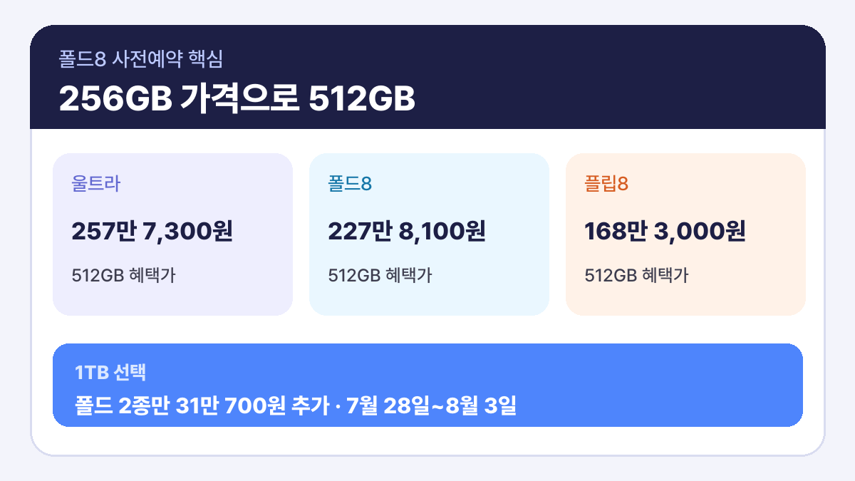 갤럭시 Z 폴드8 울트라 사전예약 혜택 모델별 가격