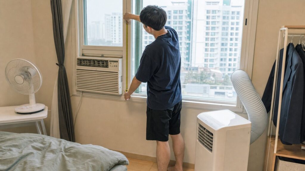 여닫이창 원룸 에어컨 대표 이미지